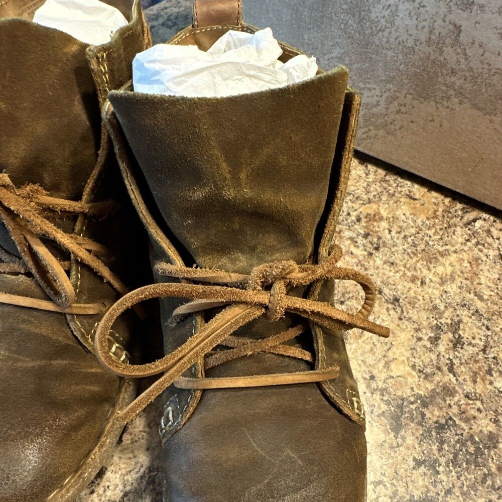 Born Temple sz by 9 Boots Brown Leather Ankle Lace-up Rust Distressed - Picture 5 of 8